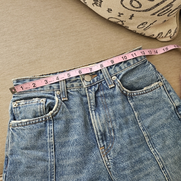 Reformation Jeans Seamed Jeans Celtic Wash Crop High rise Straight Leg - Picture 12 of 14